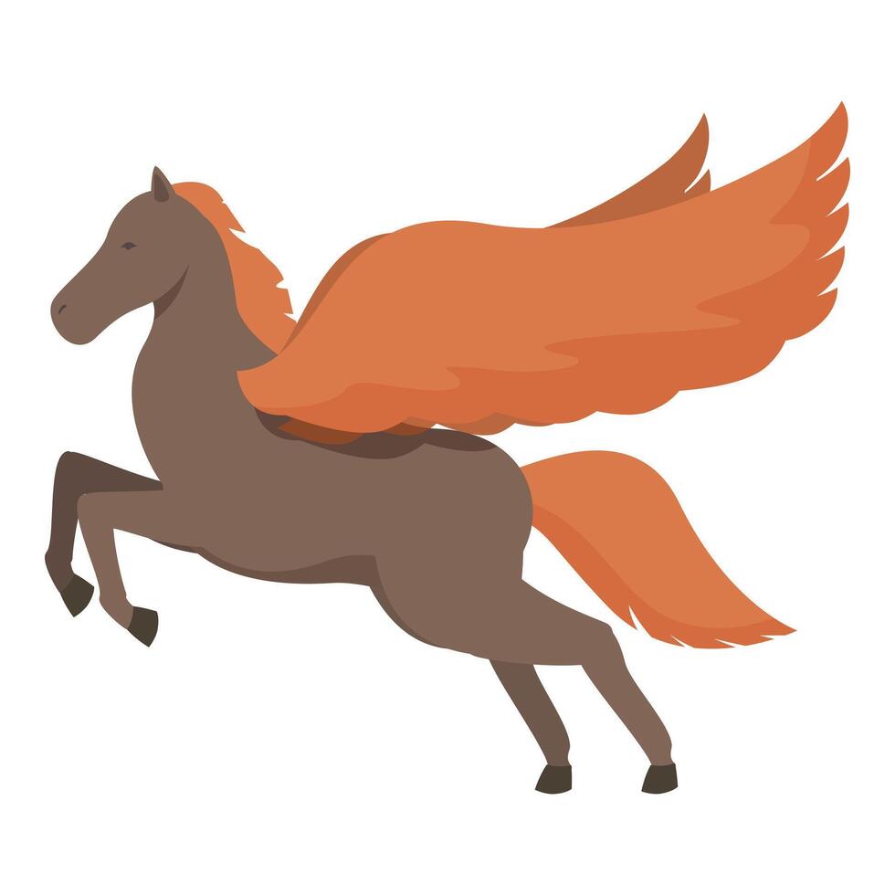 helênico criatura ícone desenho animado vetor. cavalo crista brasão vetor