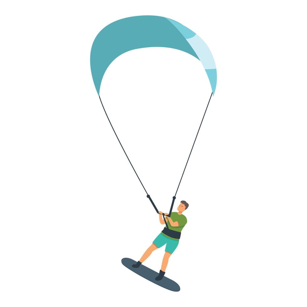 kitesurf aventura ícone desenho animado vetor. dinâmico de praia ar vetor
