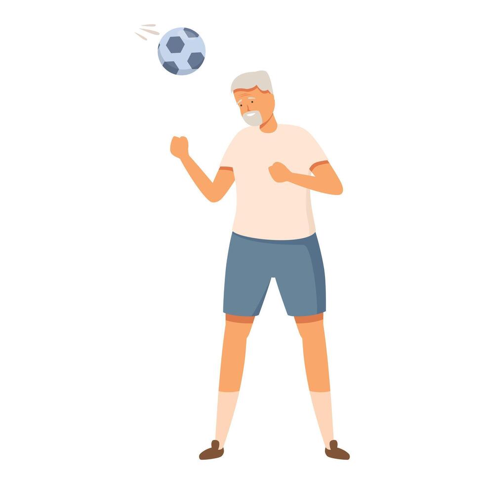 jogar ao ar livre cabeçalho futebol ícone desenho animado vetor. mais velho grande homem vetor