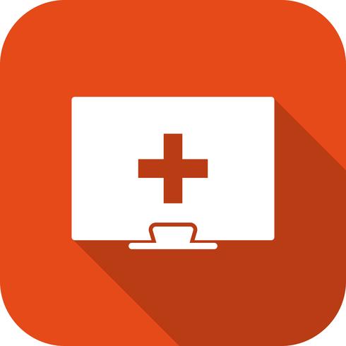 Ícone de ajuda médica on-line de vetor