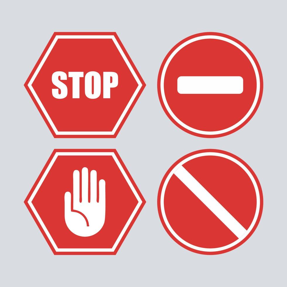 conjunto de ícones de vetor de parada de tráfego