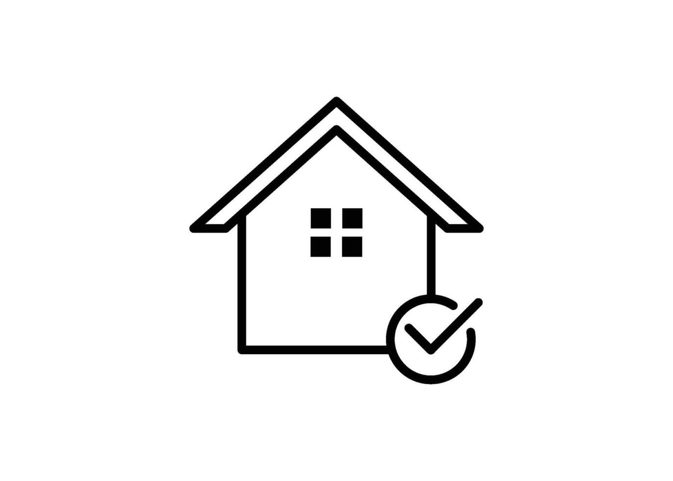 casa Verifica ícone Projeto modelo isolado ilustração vetor