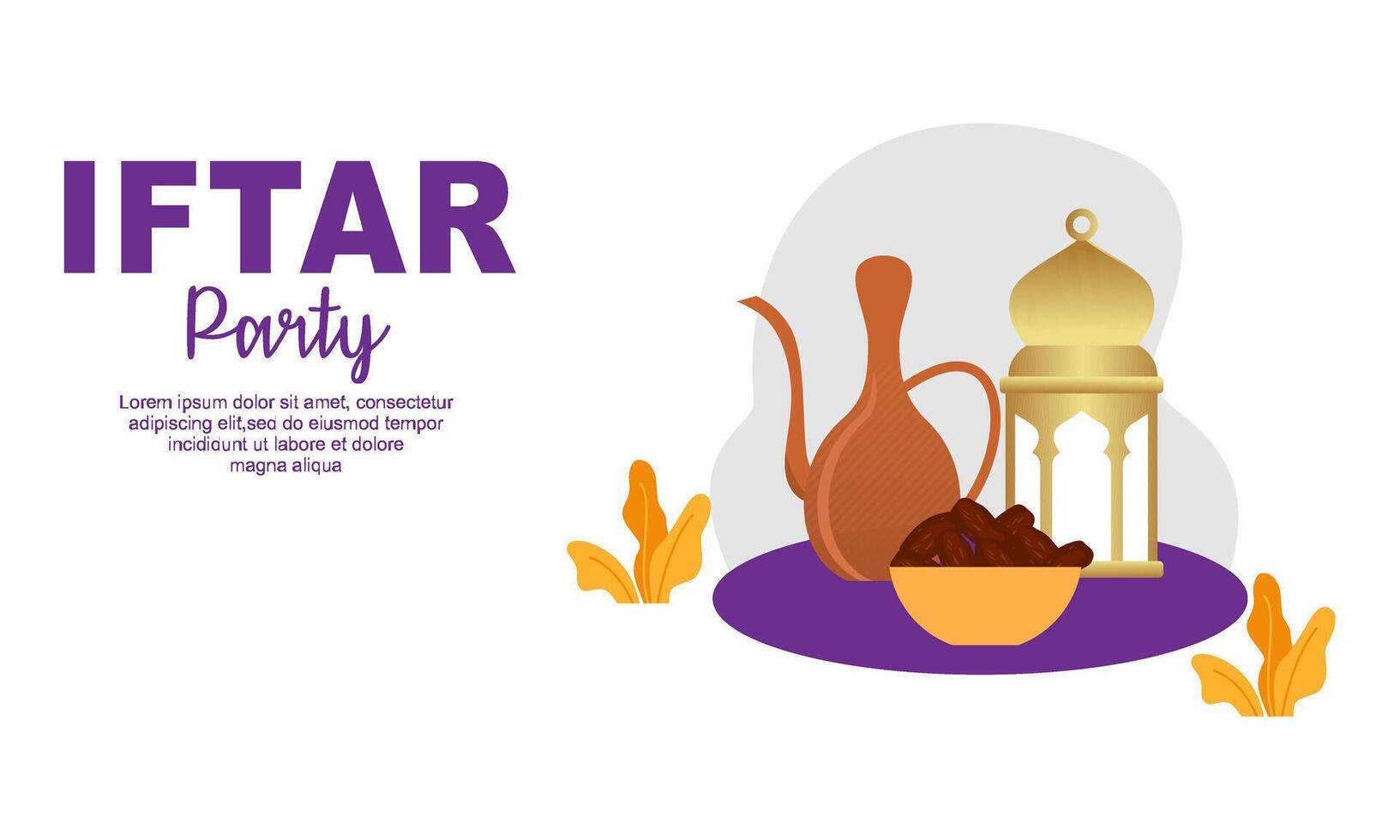 iftar festa celebração conceito folheto vetor ilustração