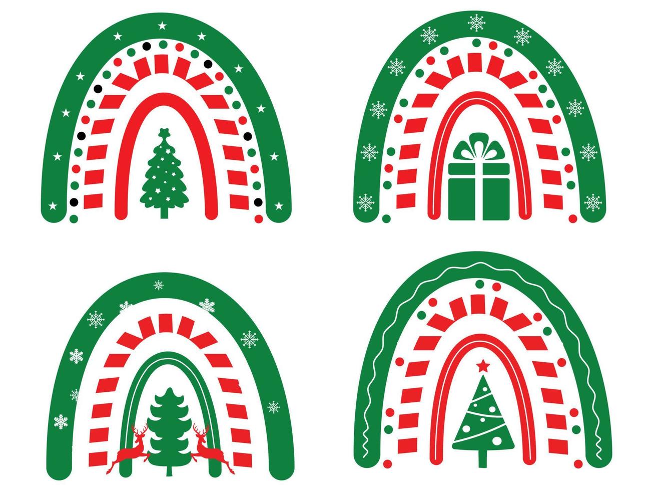 Natal arco-íris design temporada feriado ano novo para fundo de parede ilustrador vetorial vetor