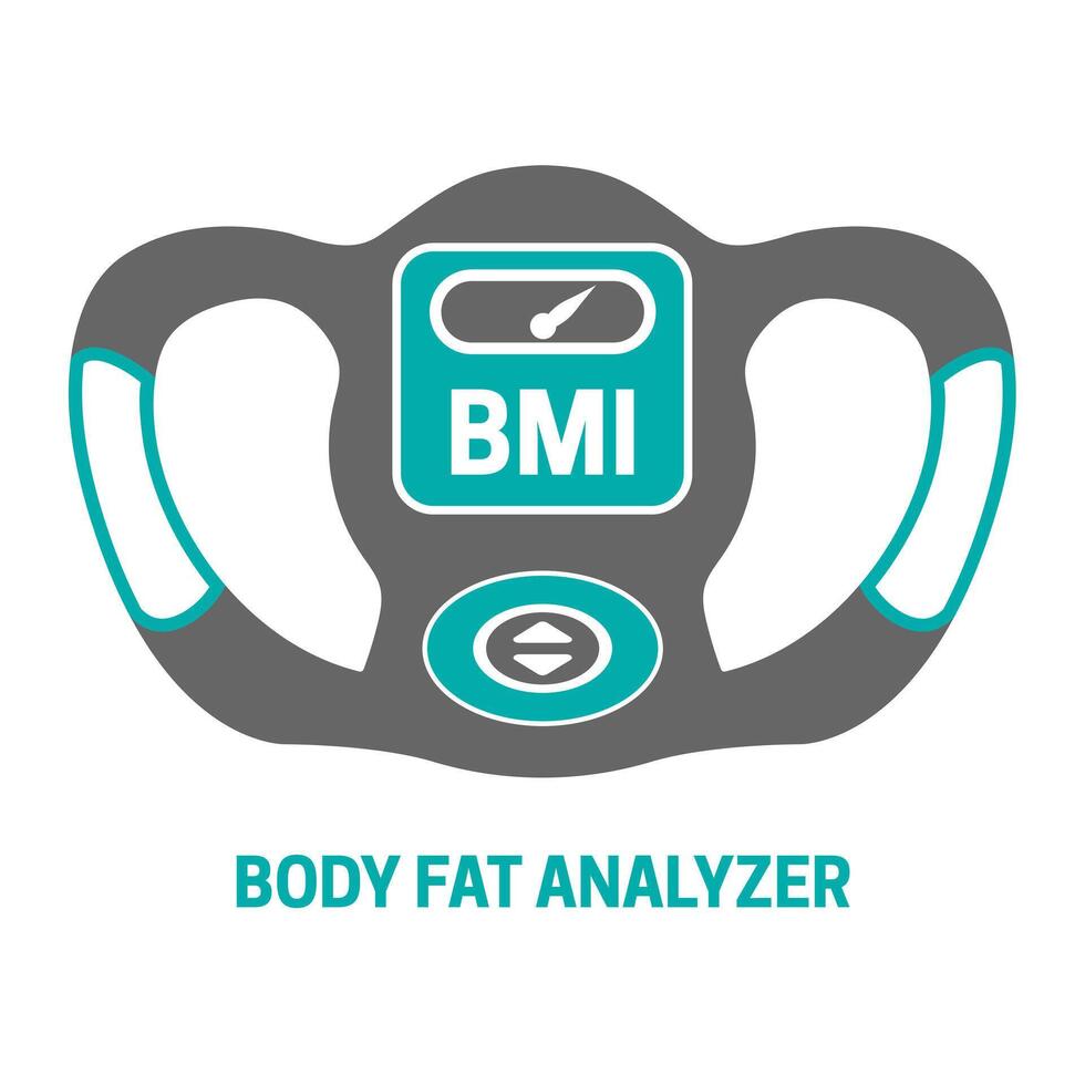 bmi corpo gordo analisador ícone ilustração isolado vetor