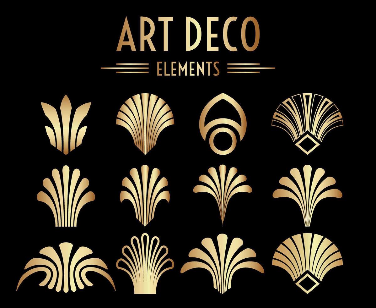 geométrico Gatsby arte deco enfeites ou decoração elementos vetor