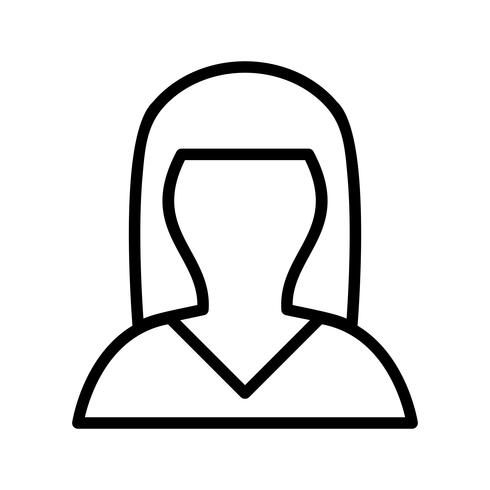 Ilustração em vetor ícone Avatar feminino