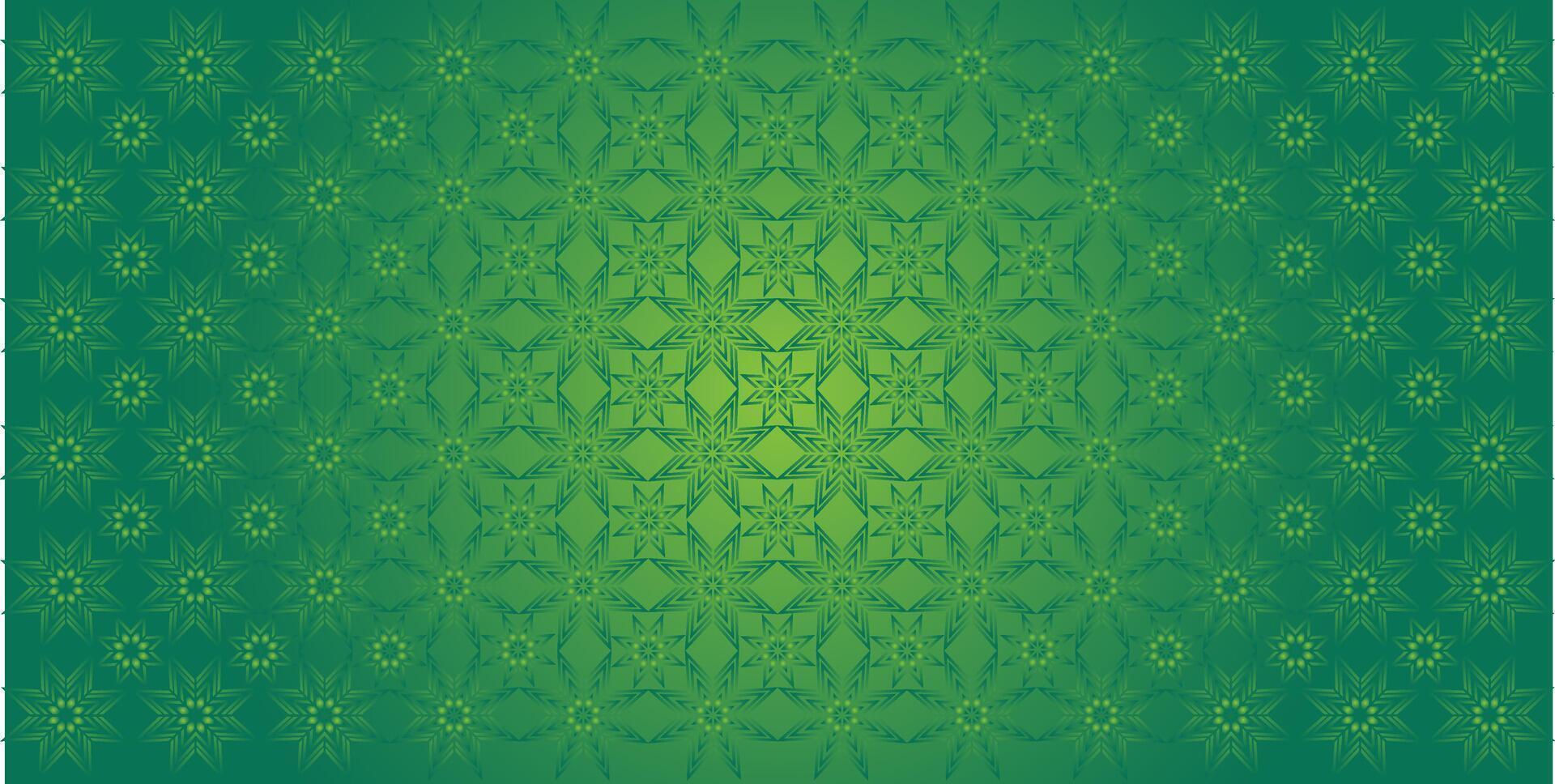 vetor gradiente natureza verde cores fundo com uma padronizar do estrelas árabe caligrafia geométrico flor islâmico enfeite decoração quadro, Armação eid Ramadã