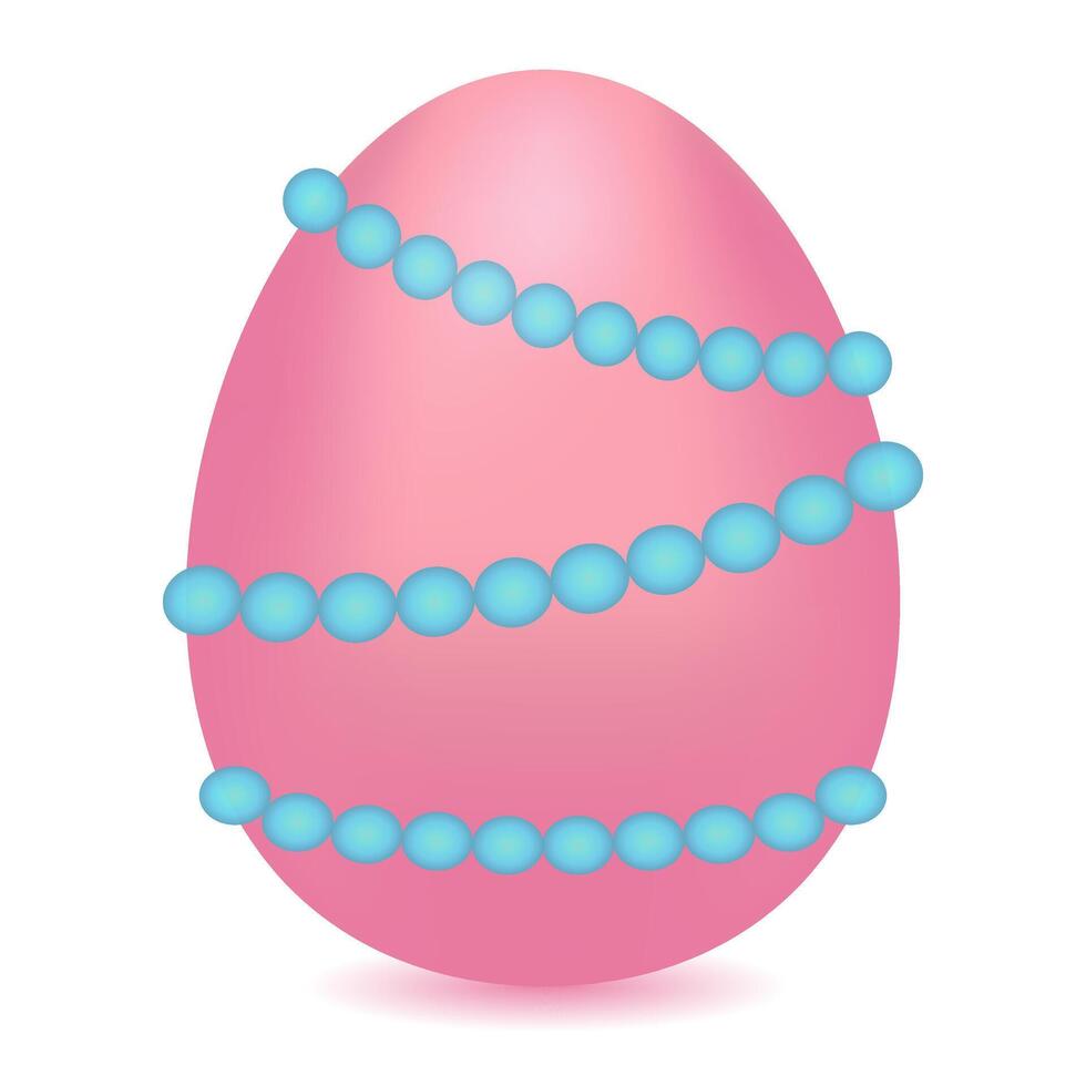 Rosa Páscoa ovo. ovo com miçangas do azul cor, gradiente. colorida Páscoa ovo. vetor