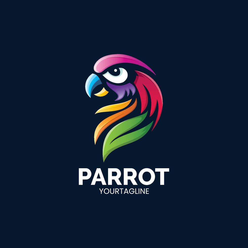 lindo gradiente papagaio logotipo Projeto modelo vetor