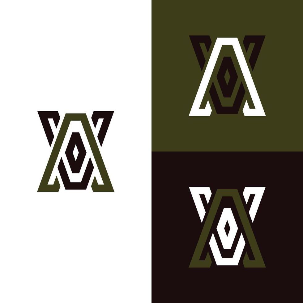 av moderno abstrato vetor logotipo monograma, logótipo elemento para modelo dentro Castanho cor e fundo