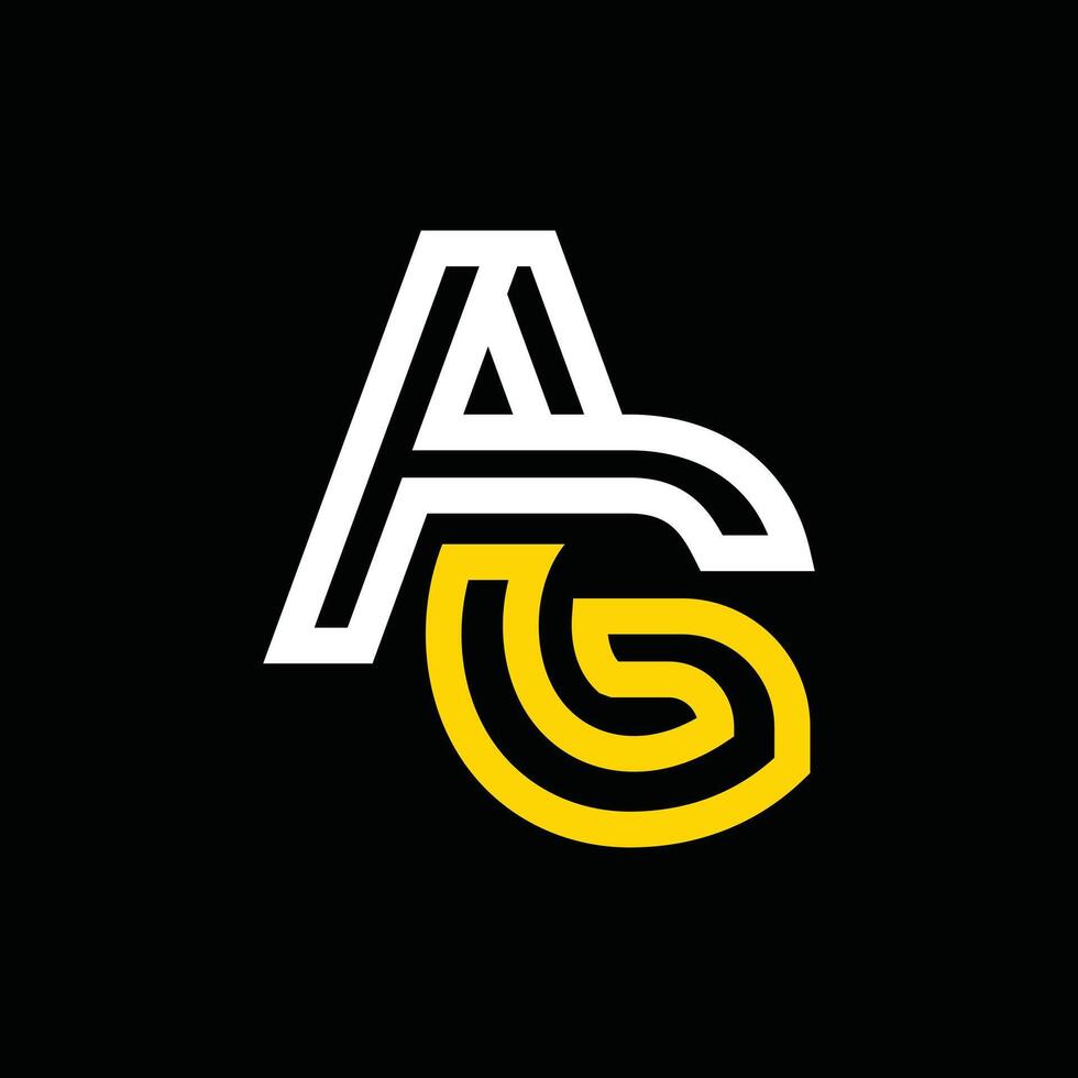 ag logotipo Projeto vetor alfabeto, útil para marca, empresa, alfabeto elemento, adequado em Preto fundo