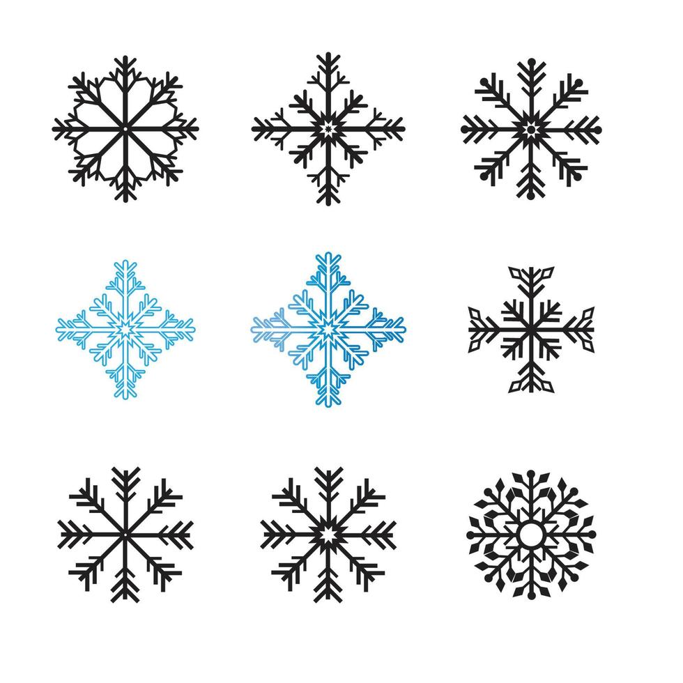 ilustração do modelo de logotipo de flocos de neve vetor