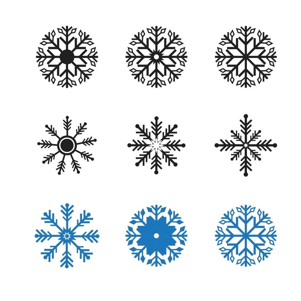 ilustração do modelo de logotipo de flocos de neve vetor