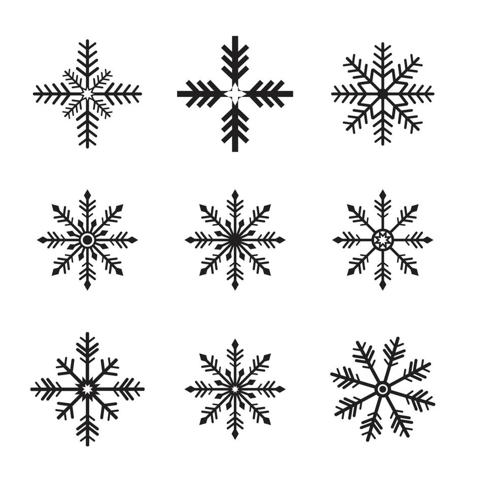 ilustração do modelo de logotipo de flocos de neve vetor