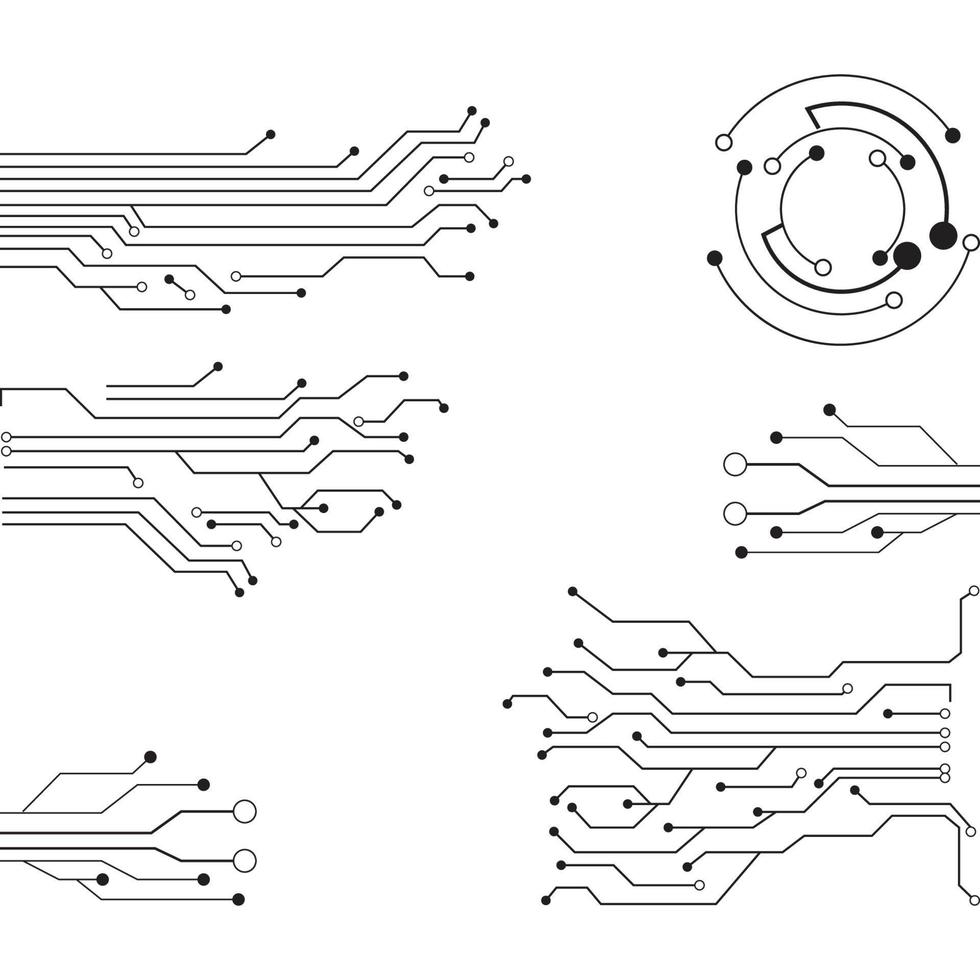 circuito logotipo modelo ilustração vetorial ícone design vetor