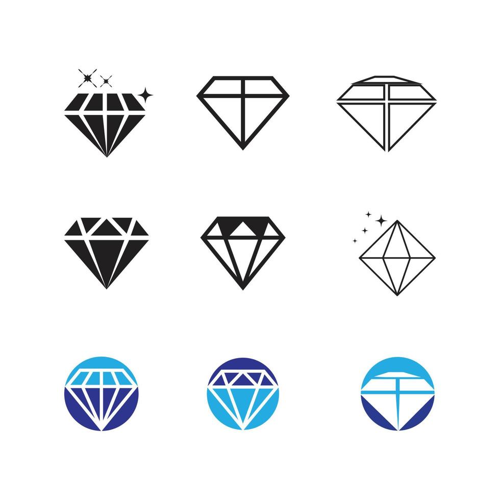 modelo de logotipo de diamante ilustração vetorial ícone design vetor