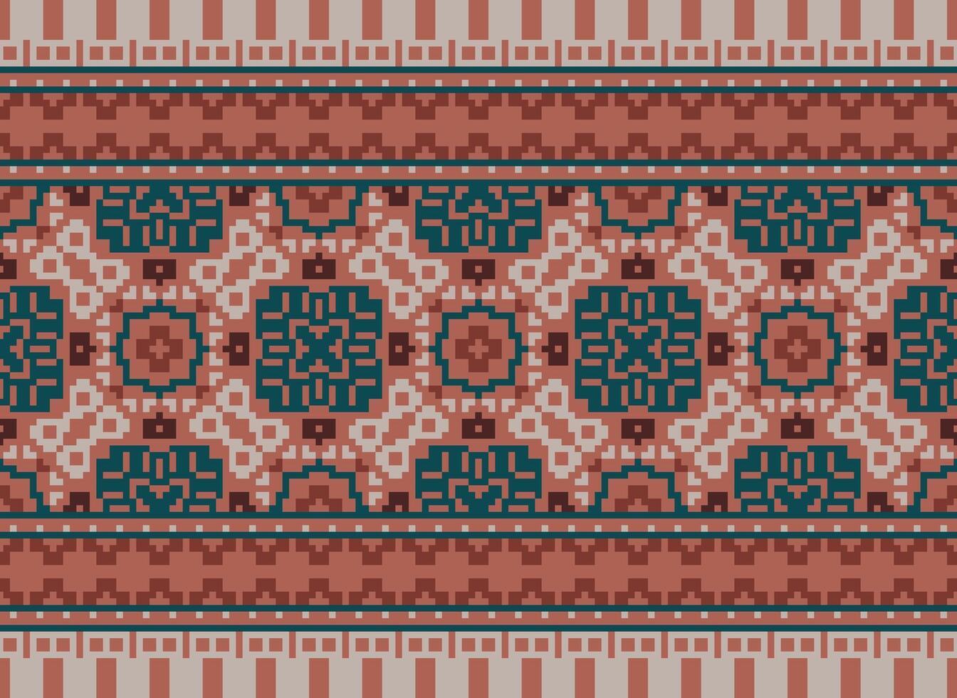 Cruz ponto. pixel. geométrico étnico oriental desatado padronizar tradicional fundo. estilo asteca abstrato vetor ilustração. Projeto para têxtil, cortina, tapete, papel de parede, roupas, invólucro