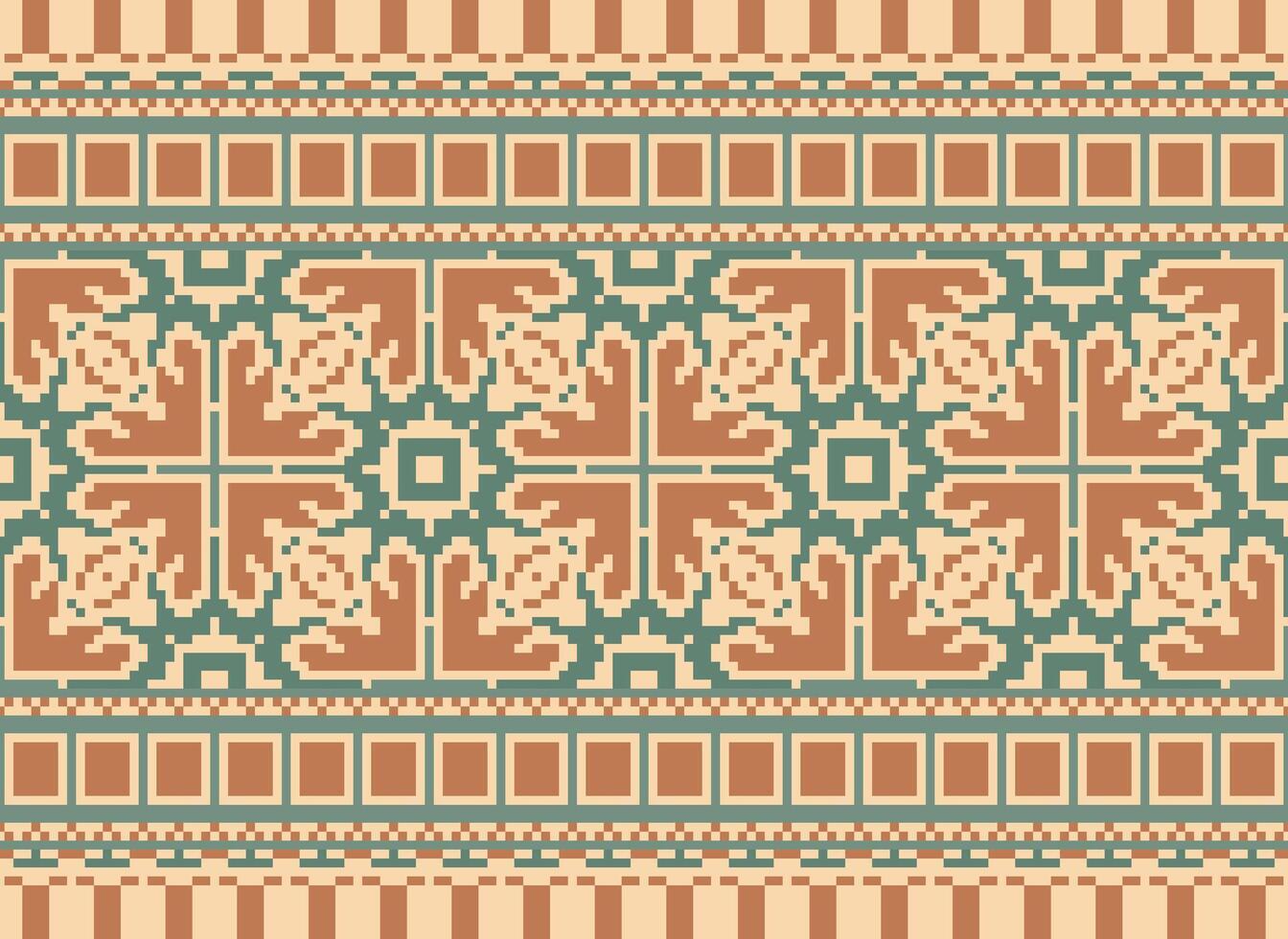 floral Cruz ponto bordado.geométrico étnico oriental desatado padronizar tradicional plano de fundo. asteca estilo abstrato vetor ilustração.design para textura, tecido, roupas, embrulho, decoração, impressão.