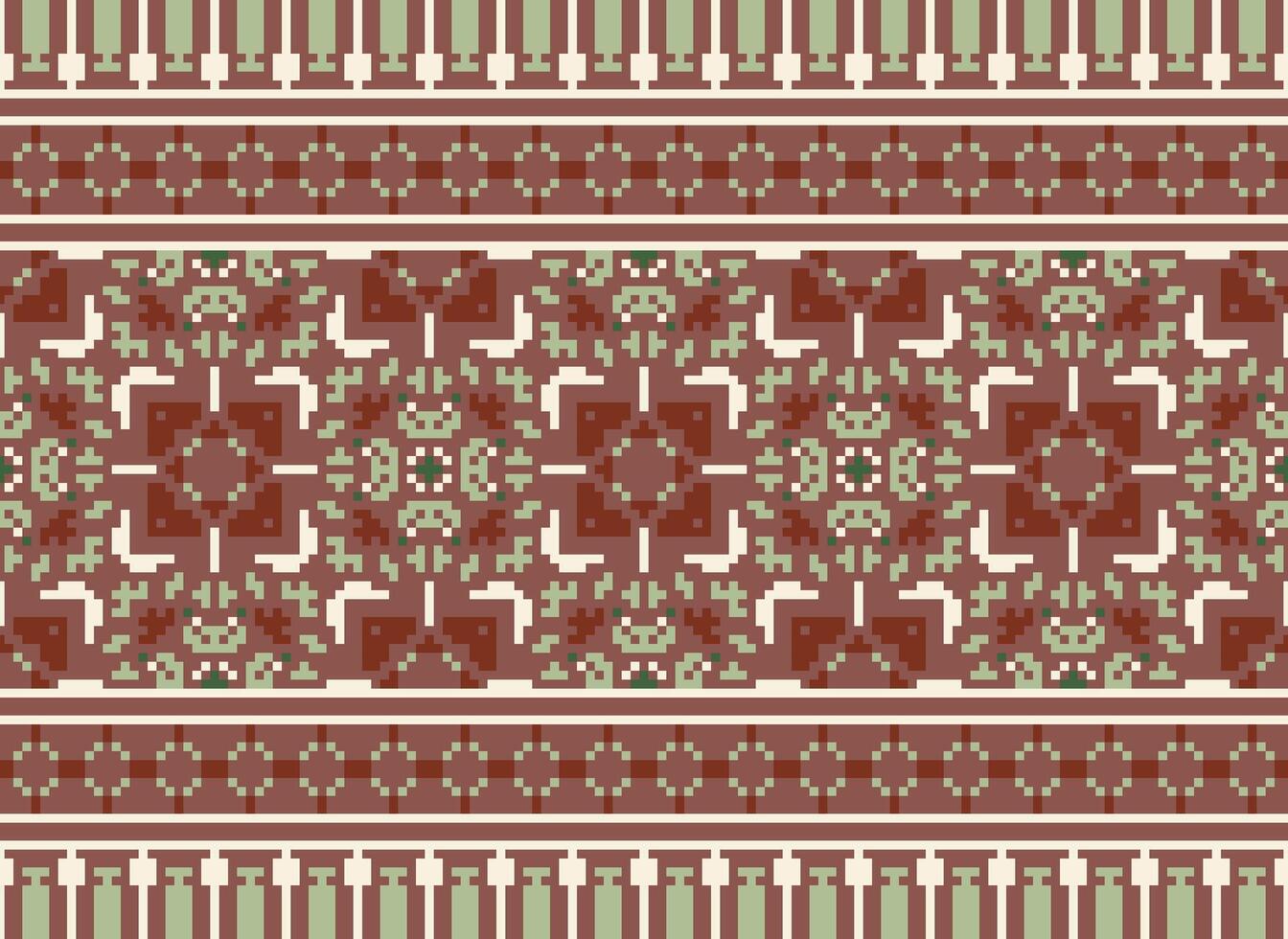 floral Cruz ponto bordado.geométrico étnico oriental desatado padronizar tradicional plano de fundo. asteca estilo abstrato vetor ilustração.design para textura, tecido, roupas, embrulho, decoração, impressão.