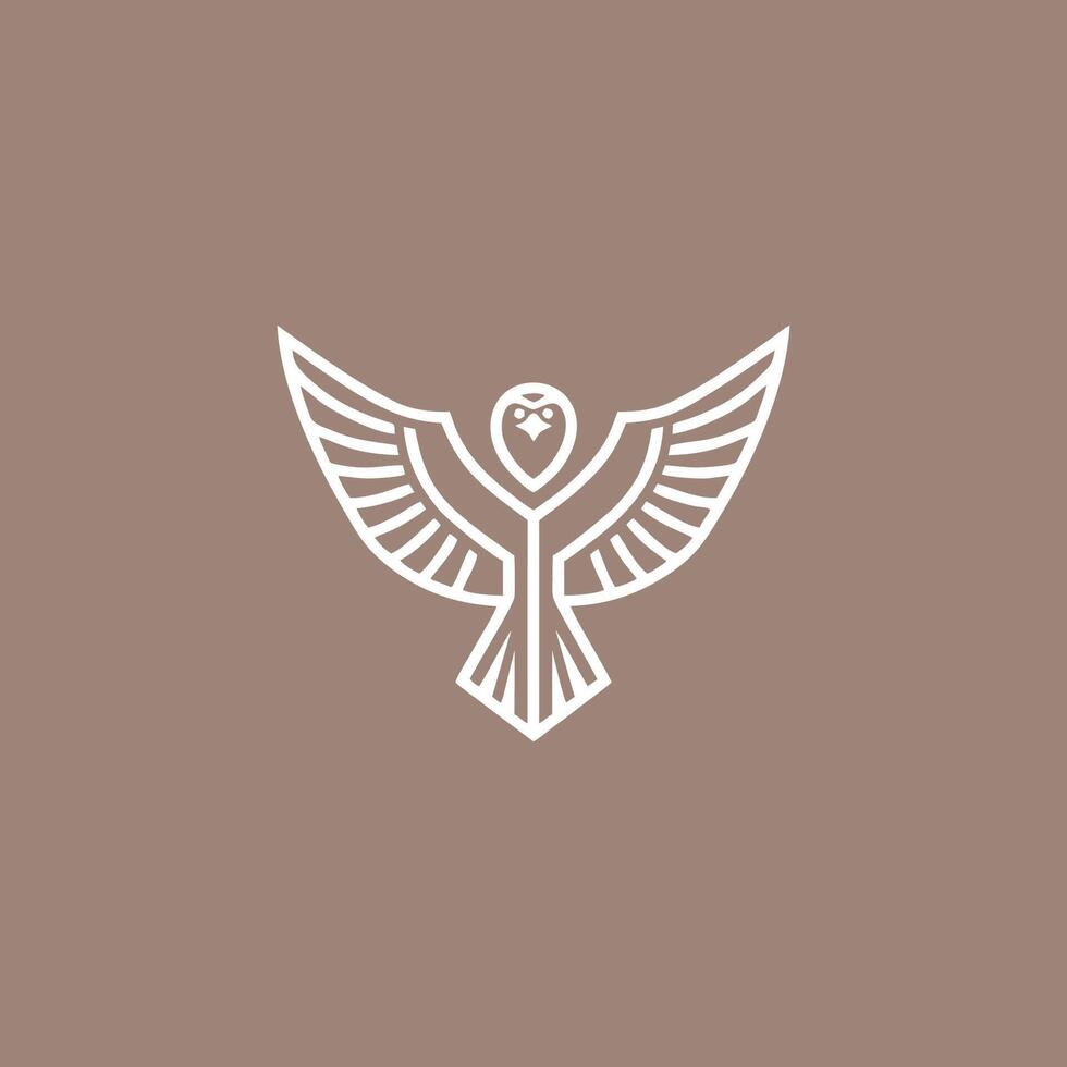 ai gerado horus mono linha logotipo ícone Projeto modelo.eagle, linha, plano vetor ilustração.