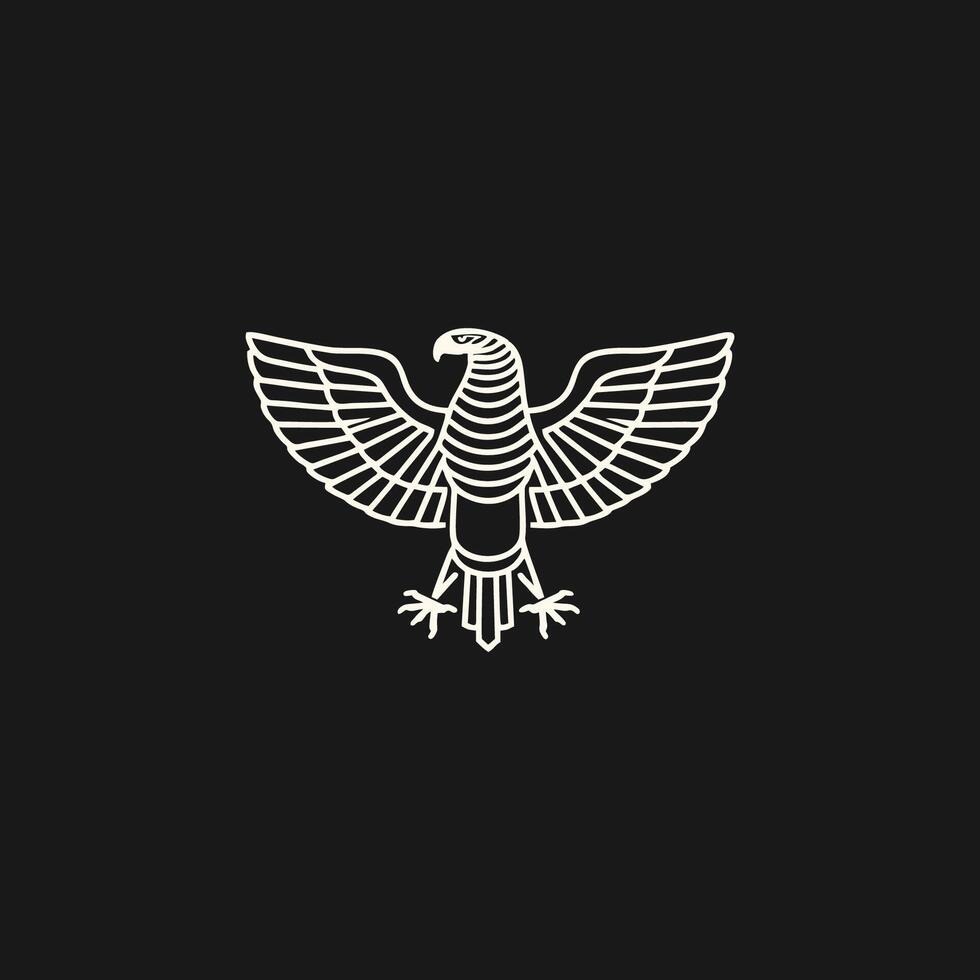 ai gerado horus mono linha logotipo ícone Projeto modelo.eagle, linha, plano vetor ilustração.