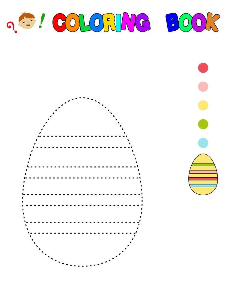 coloração livro com uma ovo.pascoa ovo.coloração Páginas para crianças.educacional jogos. planilha. vetor