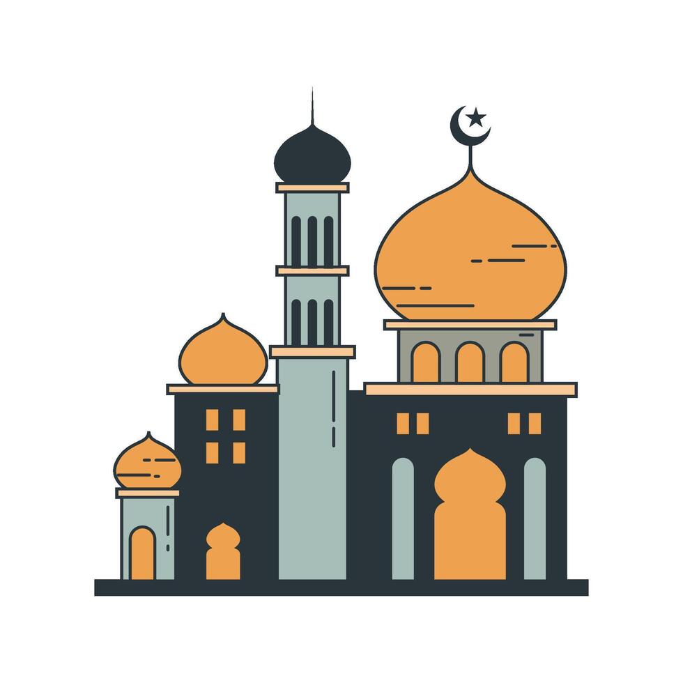 mesquita ilustração Ramadhan vetor