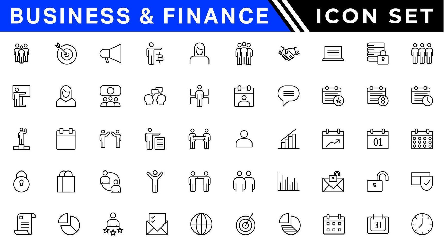 o negócio e finança rede ícones dentro linha estilo. dinheiro, banco, contato, infográfico. ícone coleção. vetor ilustração
