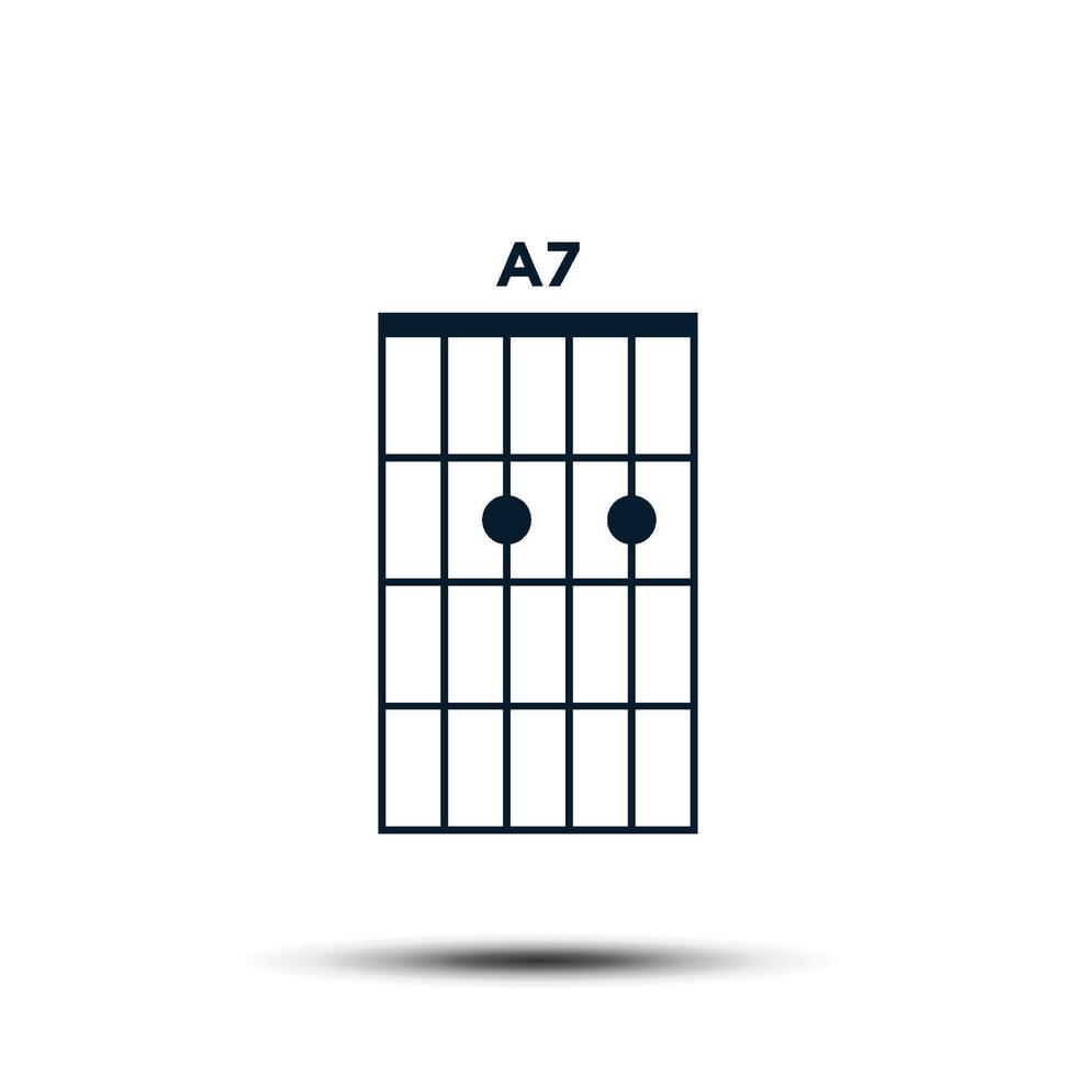 a7, básico guitarra acorde gráfico ícone vetor modelo