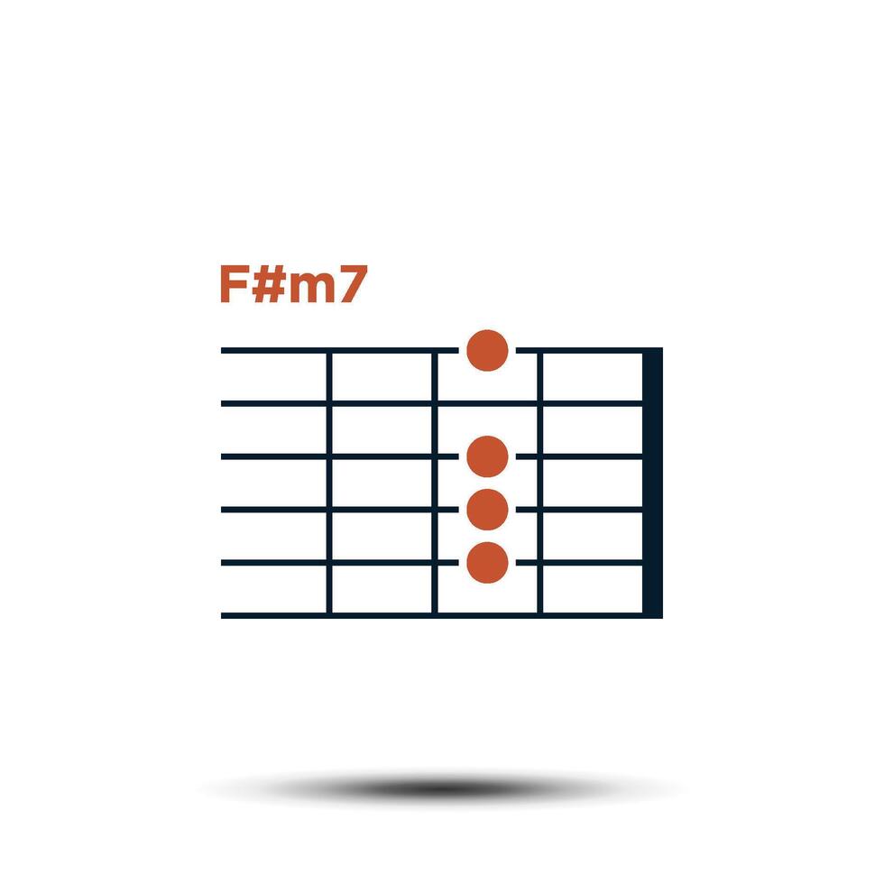 f m7, básico guitarra acorde gráfico ícone vetor modelo