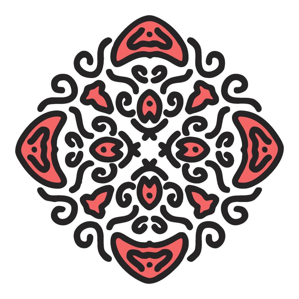 simples, elegante e vintage não geométrico floral forma mandala ilustração vetor