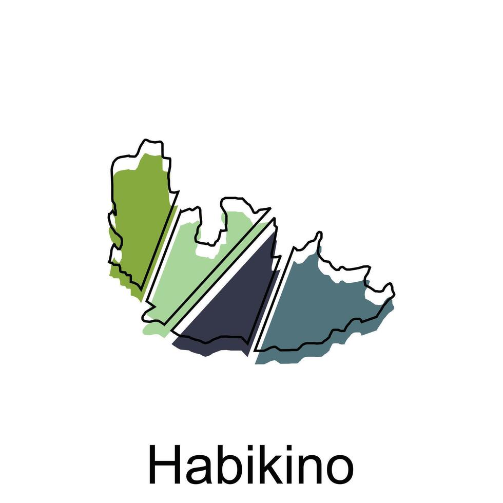 mapa do Habikino, Preto e branco detalhado esboço regiões do a país. vetor ilustração