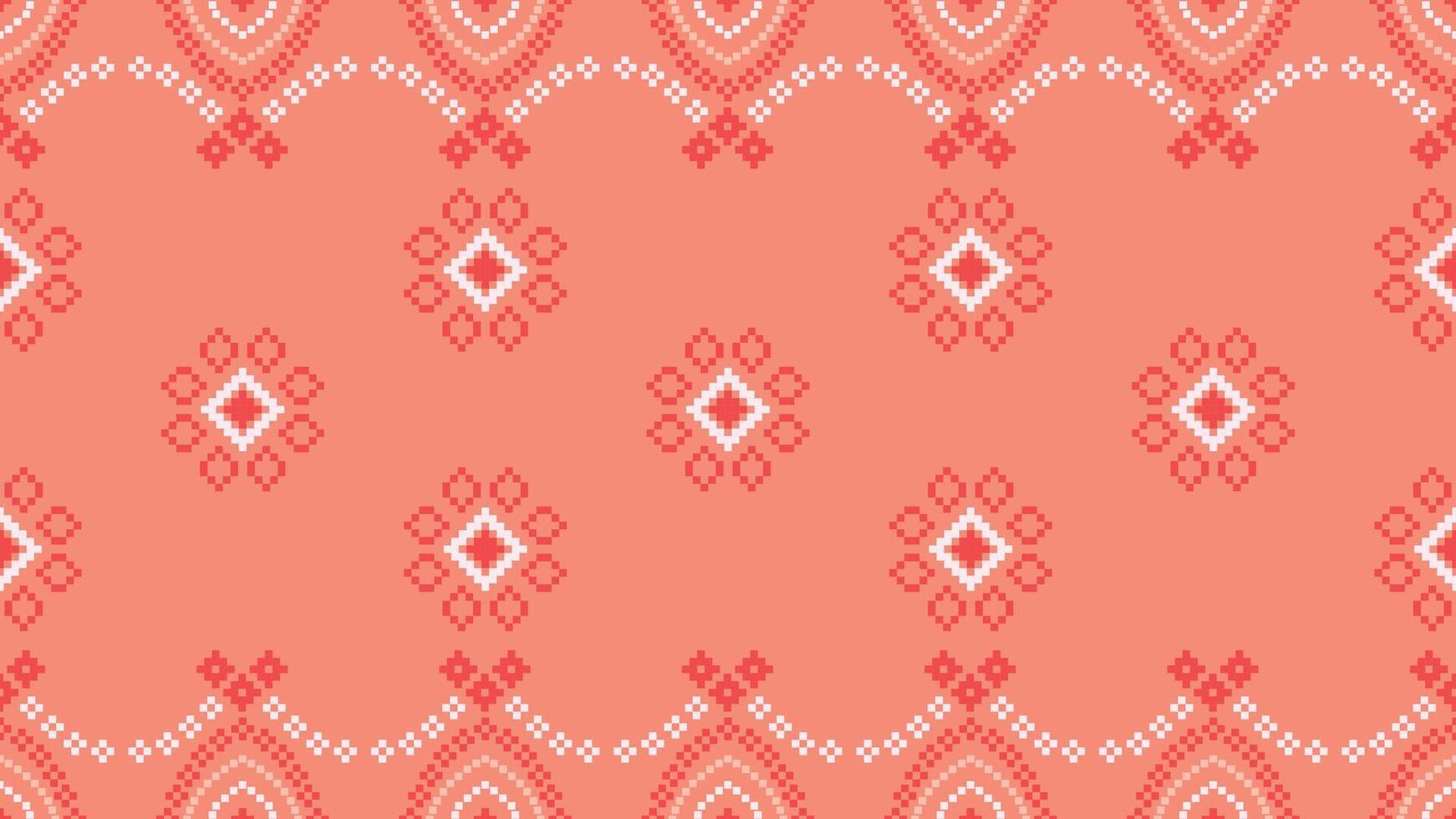 étnico geométrico tecido padronizar Cruz ponto.ikat bordado étnico oriental pixel padronizar rosa Rosa ouro fundo. resumo,vetor,ilustração. textura, roupas, cachecol, decoração, seda papel de parede. vetor