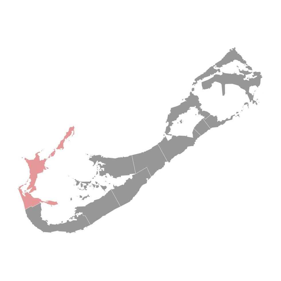 areias freguesia mapa, administrativo divisão do Bermudas. vetor ilustração.