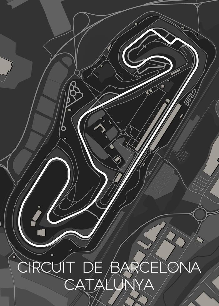 o circuito de barcelona-catalunha corrida rastrear mapa vetor