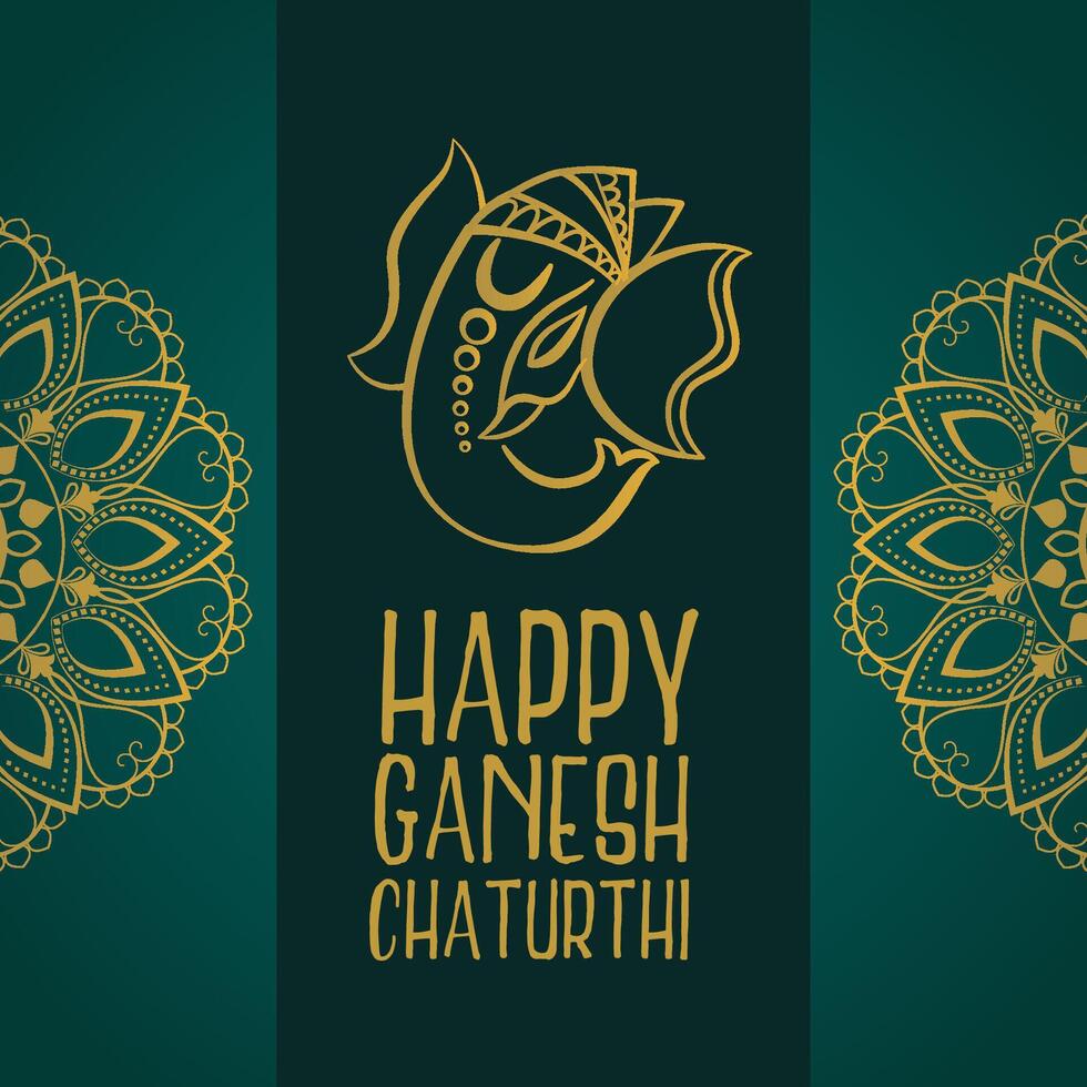 feliz ganesh chaturthi festival desejos cartão Projeto vetor