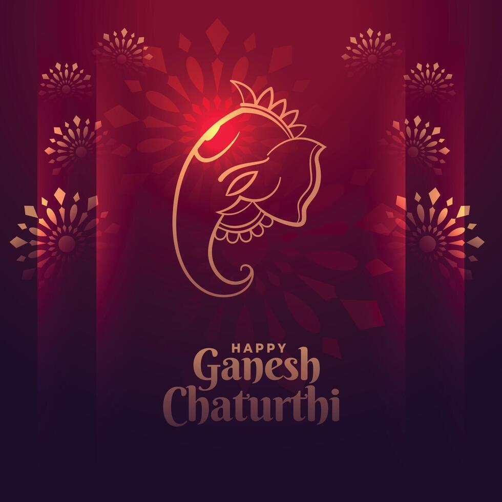 feliz ganesh chaturthi festival brilhante cartão Projeto vetor