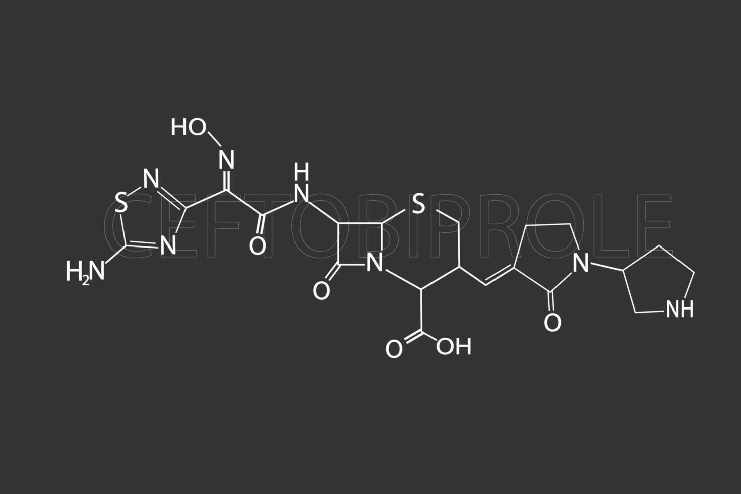 antibióticos ceftobiprol molecular esquelético químico Fórmula vetor