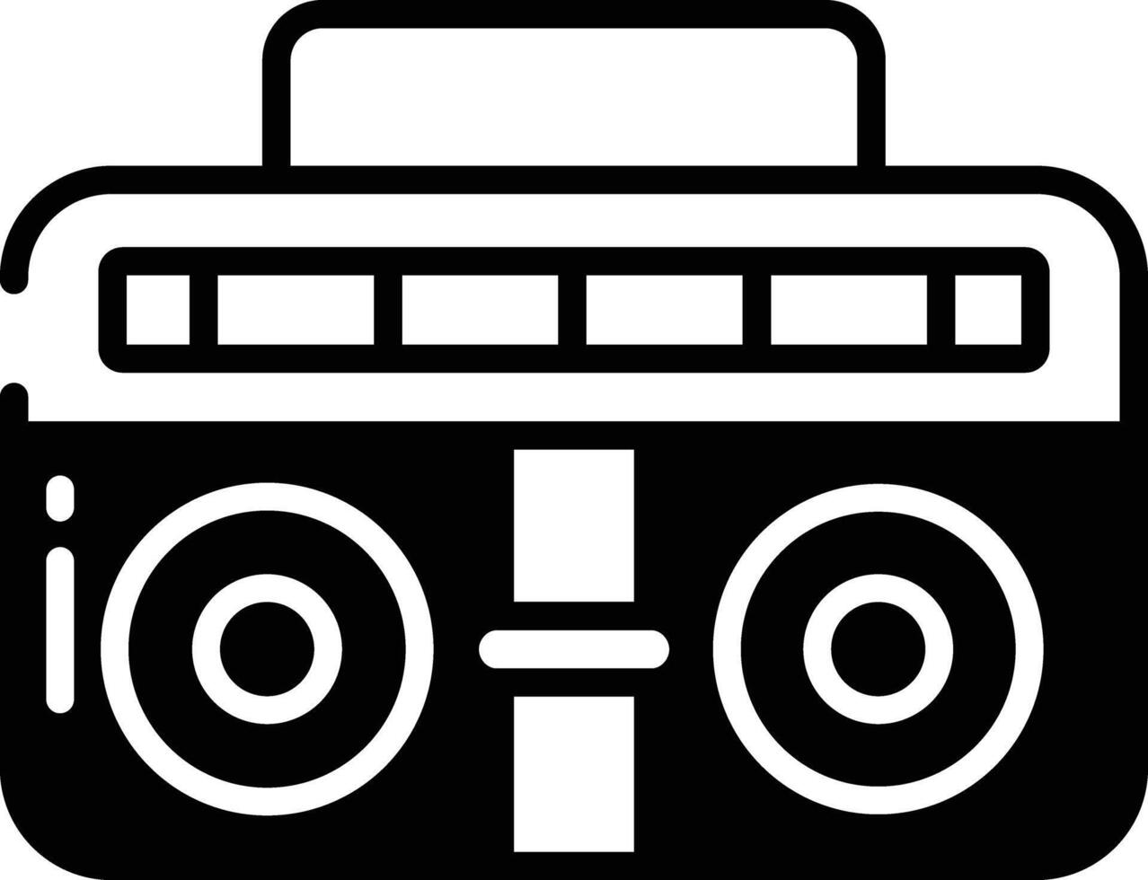 boombox glifo e linha vetor ilustração