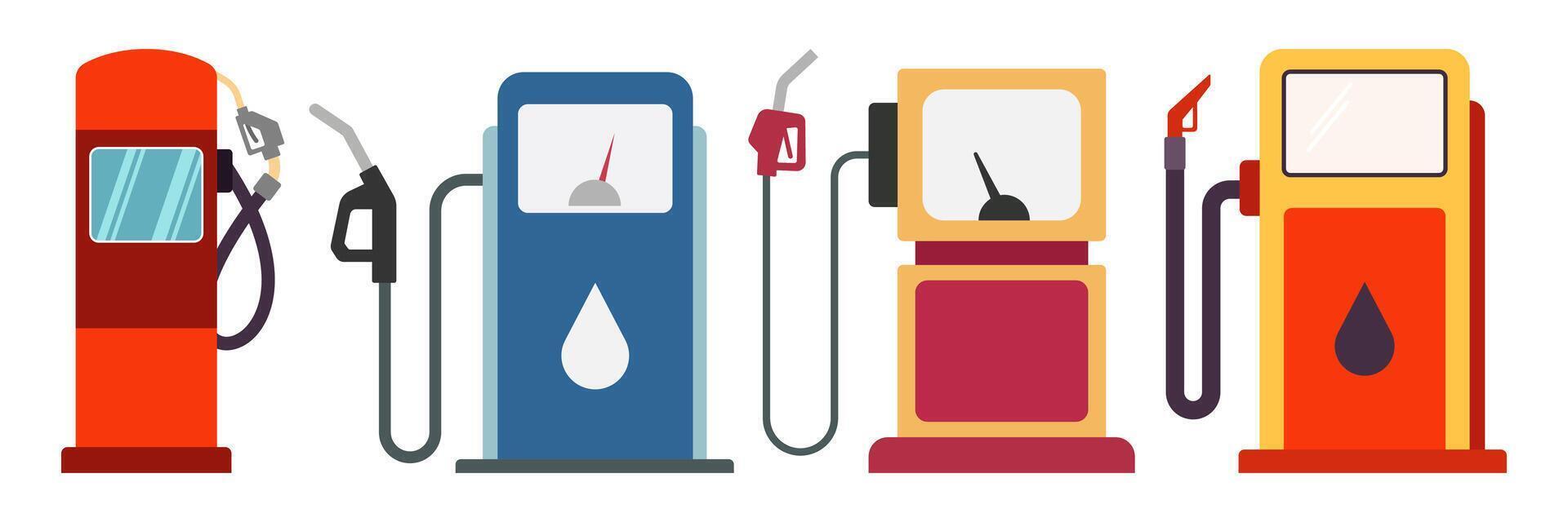 Gasolina bomba retro projeto, gás estação vetor ilustração.