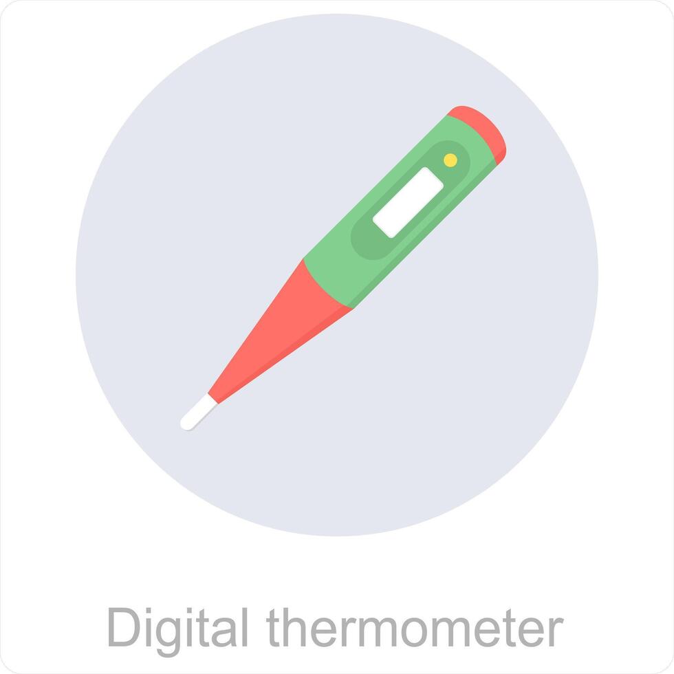 digital termômetro e digital ícone conceito vetor