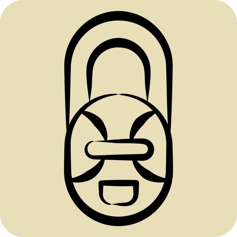 ícone africano mascarar. relacionado para sul África símbolo. mão desenhado estilo. simples Projeto ilustração vetor