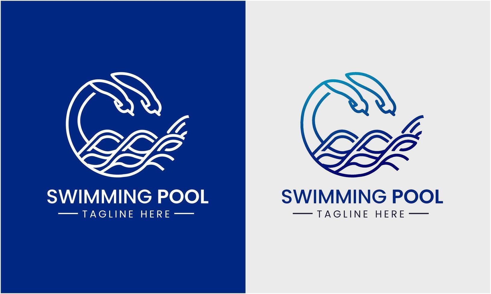 ai gerado natação piscina símbolo ícone logotipo vetor conceito água mar