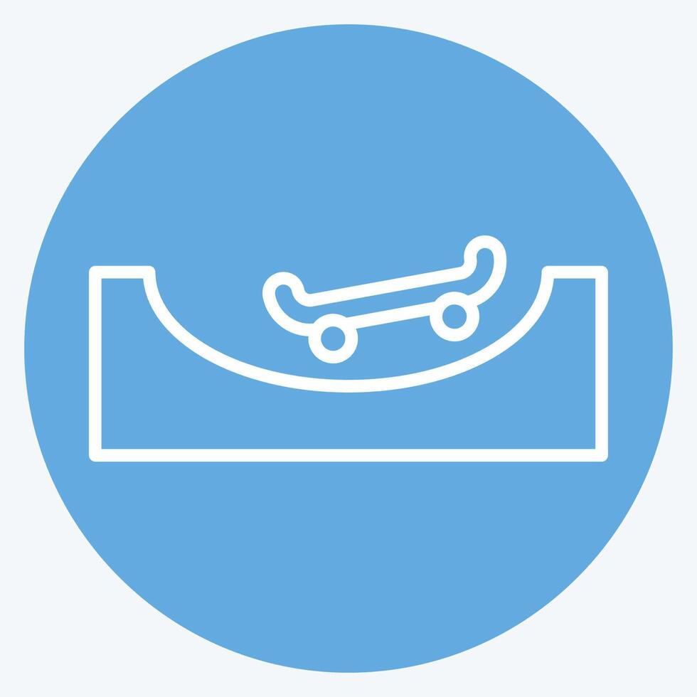ícone rampa. relacionado para patinação símbolo. azul olhos estilo. simples Projeto ilustração vetor