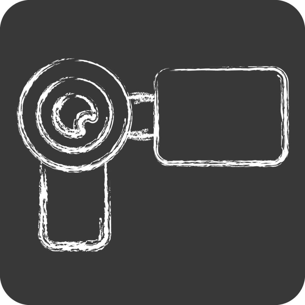 ícone vídeo Câmera. relacionado para patinação símbolo. giz estilo. simples Projeto ilustração vetor