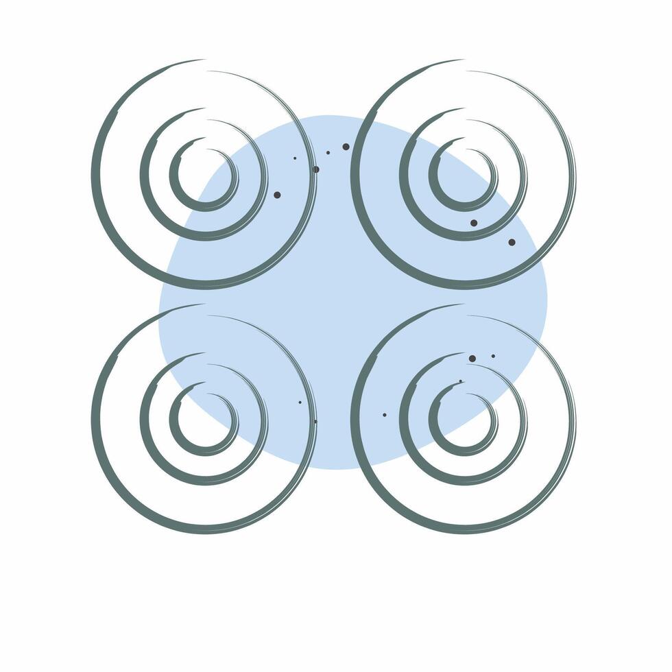 ícone rodas. relacionado para patinação símbolo. cor local estilo. simples Projeto ilustração vetor