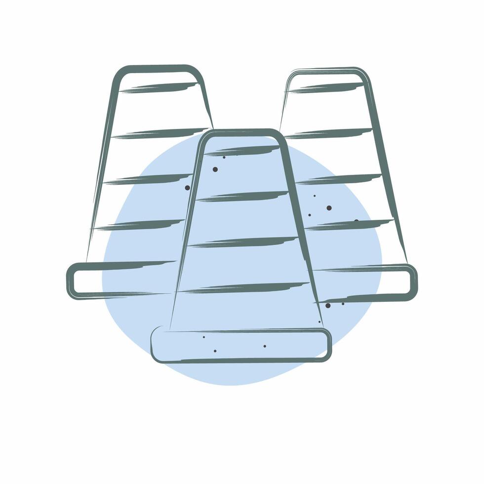 ícone cones. relacionado para patinação símbolo. cor local estilo. simples Projeto ilustração vetor