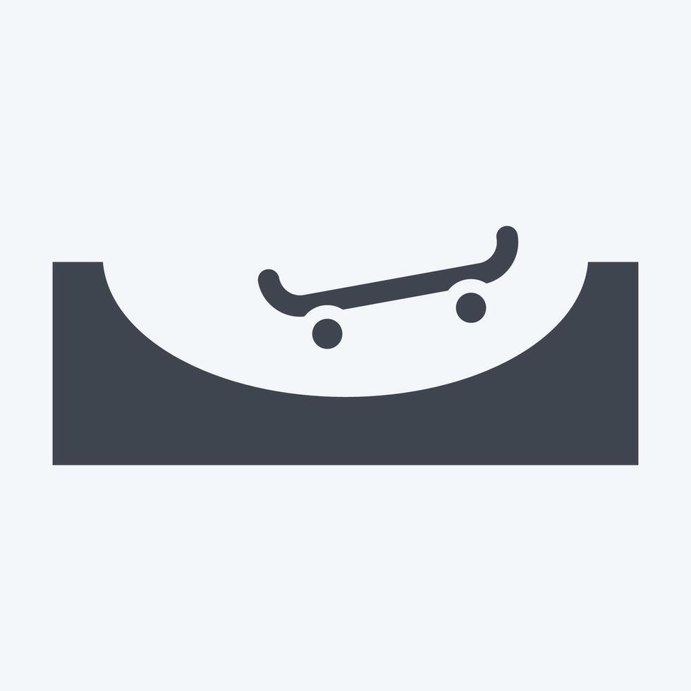 ícone rampa. relacionado para patinação símbolo. glifo estilo. simples Projeto ilustração vetor