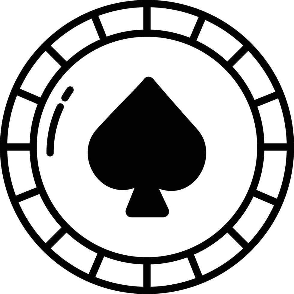 pôquer salgadinhos glifo e linha vetor ilustração